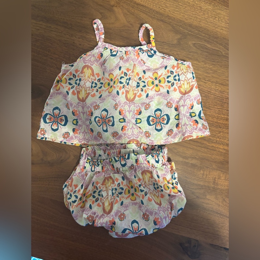 Size 3-6 month smocked spring summer sets Peek floral